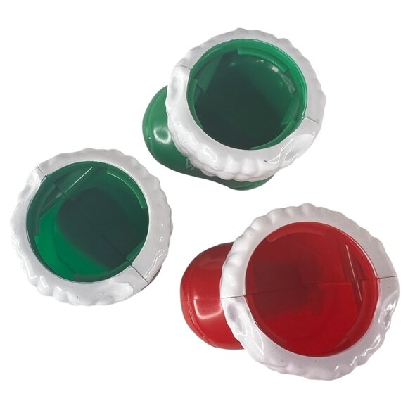 3 Whitmans Peanuts Snoopy Christmas Stocking Figurines Candy Holders Red Green - Picture 11 of 13